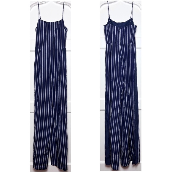 NWT L’AGENCE Silk Stripe Wide Leg Square Neck Sleeveless High Rise Jumpsuit XS - Picture 8 of 12